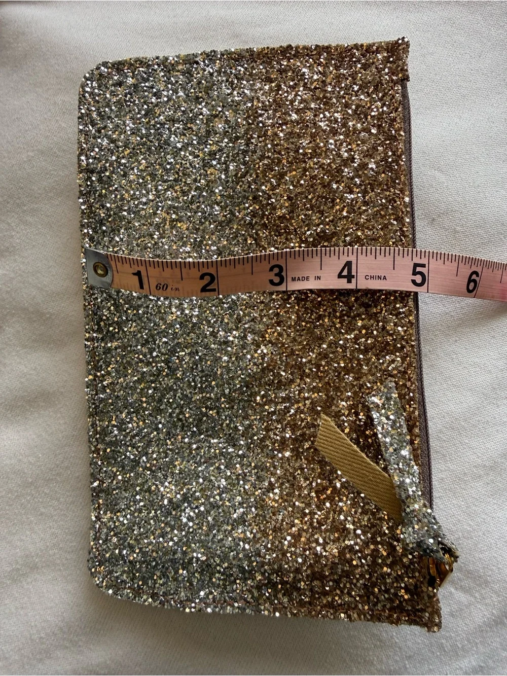 Glitter Zip Wallet Clutch - Silver and Gold